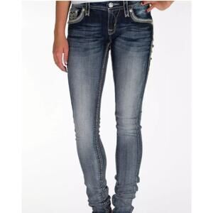 Rock Revival size 24 jeans Ashley skinny low-rise button pockets festival